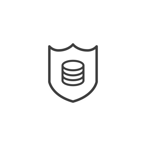 Shield and database private network with data vector image