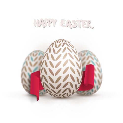 Realistic easter egg set happy Royalty Free Vector Image