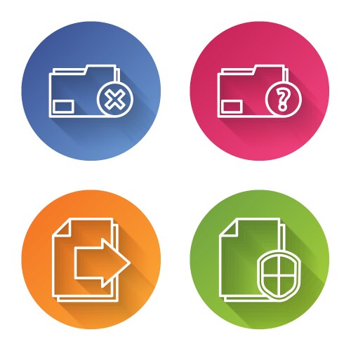 Set line delete folder unknown document vector image