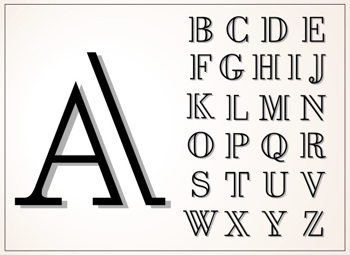 A light and elegant display font lines of equal vector image