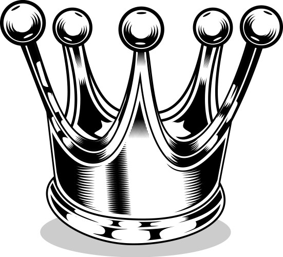 black and white crown vector image