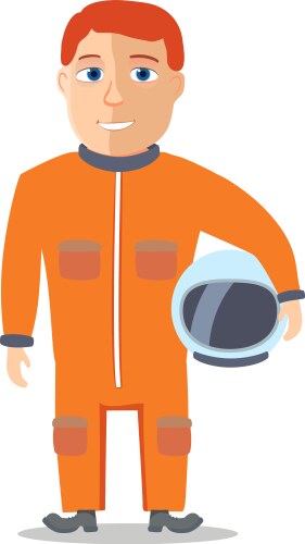 cartoon character spaceman with cpace suit vector image