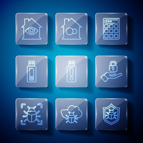 Set line system bug on a cloud password vector image