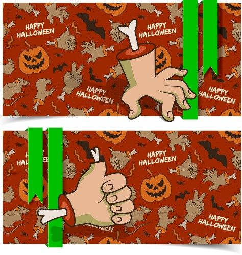 Evil cartoon halloween horizontal banners Vector Image