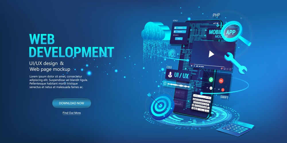 Programming web banner Royalty Free Vector Image