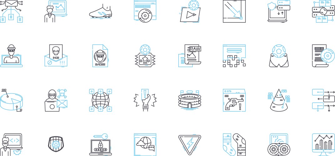 Data mining linear icons set clustering vector image