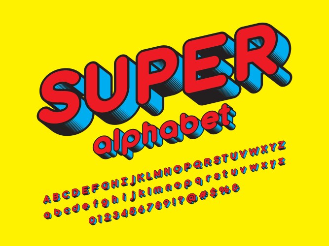 Dynamic Comic Superhero Font Vector Image