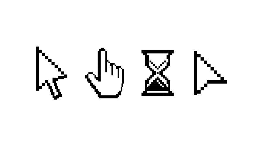 Old computer mouse pointers pixelated cursors vektorbild