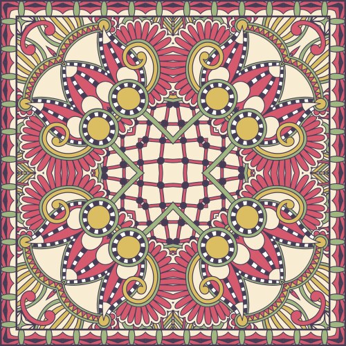 Ornamental floral paisley bandanna vector image