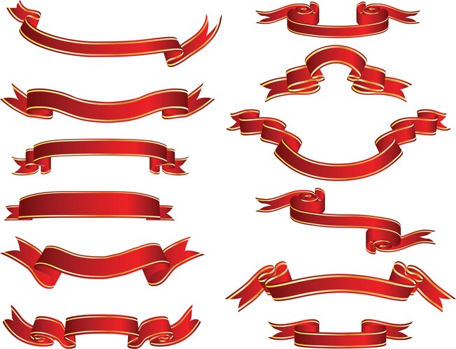 Set of decorative ribbons Royalty Free Vector Image
