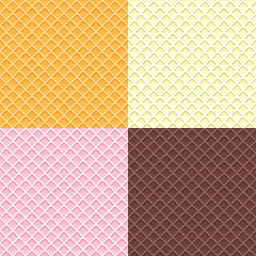 set different waffle seamless pattern vector image