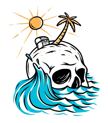Skull Island Adventure Vector Image
