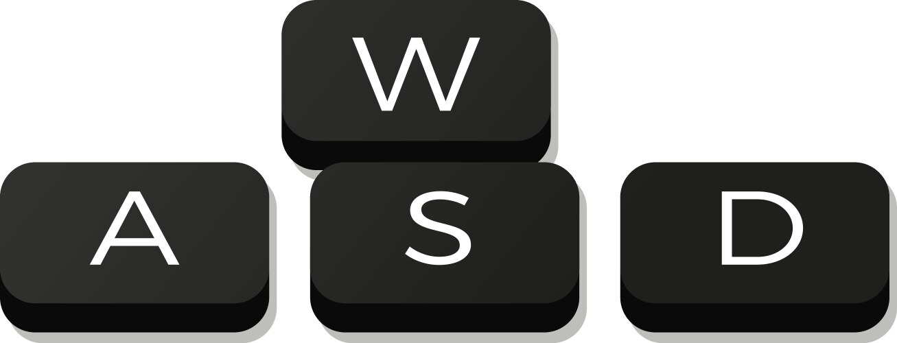 Wasd key combination w a s d game move keyboard vector image