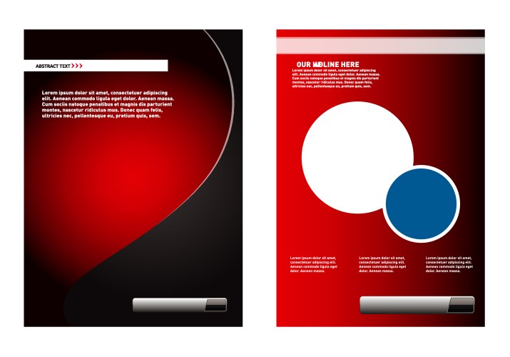 Leaflet design element red background vector image