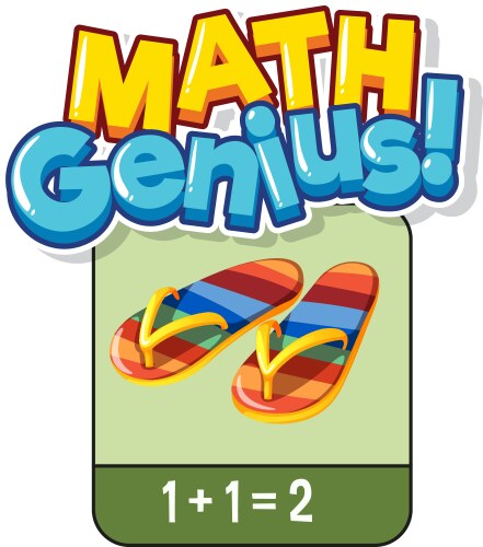 Math flashcard design for adding numbers vector image