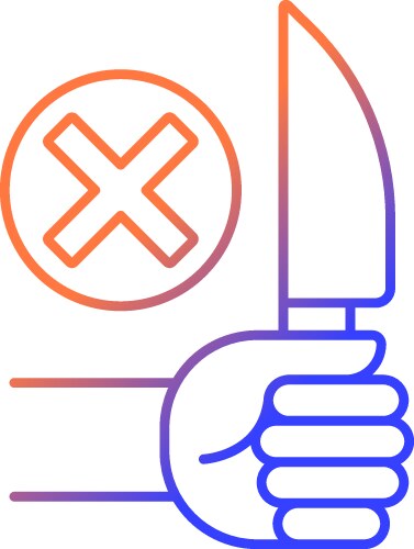No sharp objects gradient linear manual label icon vector image