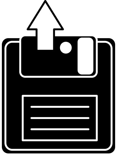 Floppy disk with arrow upload vector image