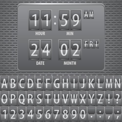 Mechanical Countdown Timer with Digital Display vector image