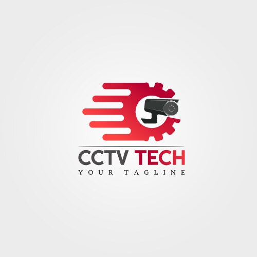 CCTV Security Camera Logo Template Royalty Free Vector Image