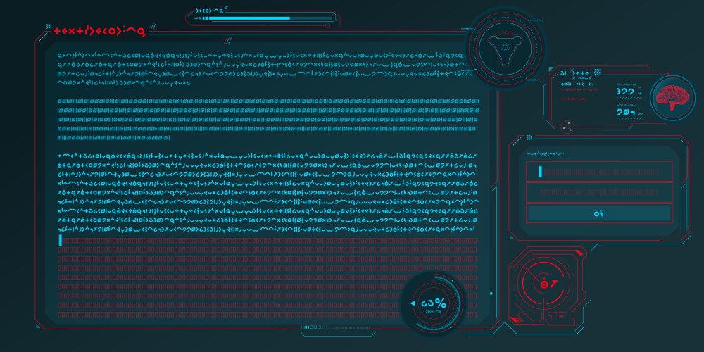 Futuristic hud interface for processing server vector image