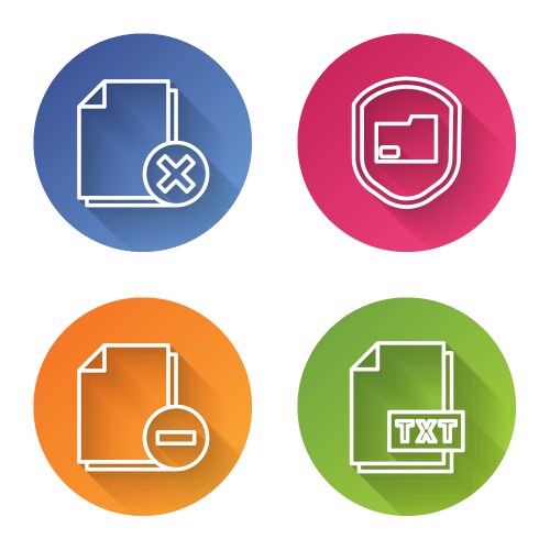 Set line delete file document folder vector image