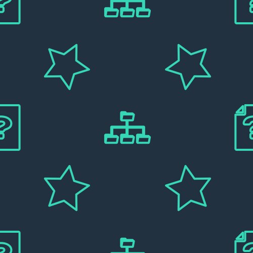Set line folder tree star and unknown document vector image