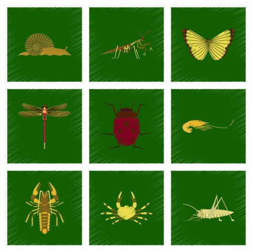 Assembly flat shading style bug snail vector image