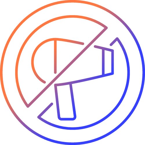 Do not use a hairdryer if wet gradient linear vector image