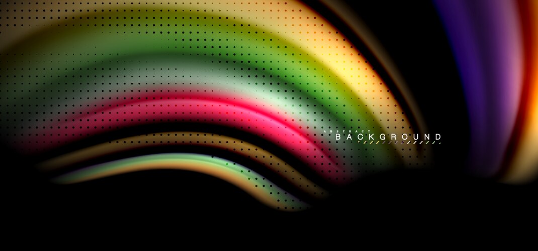 Multicolored wave lines on black background design vector image