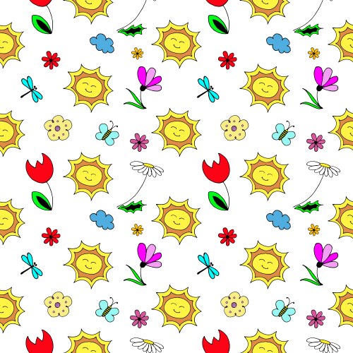 Spring pattern seamless backdrop simple vector image