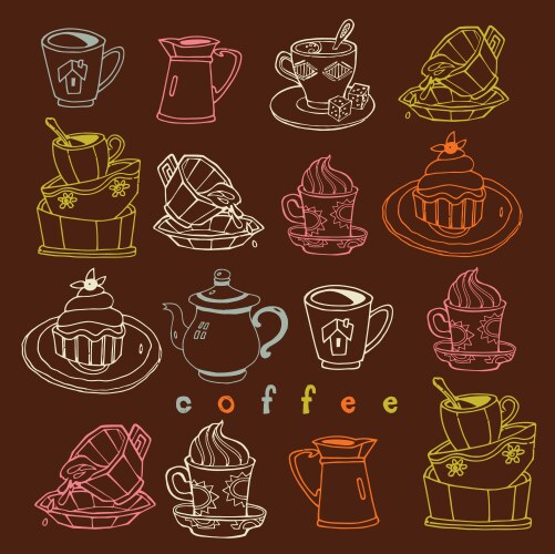 Coffee sweets Royalty Free Vector Image - VectorStock