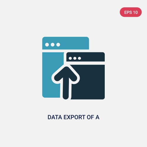 Two color data export a window with an arrow vector image