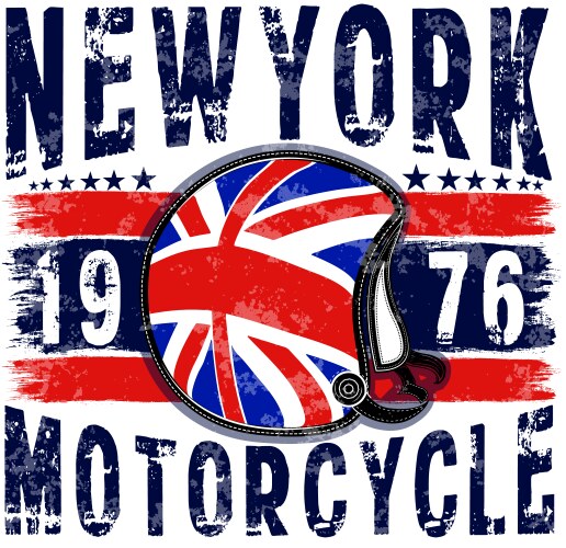 Motorcycle helmet typography new york sports club Vector Image