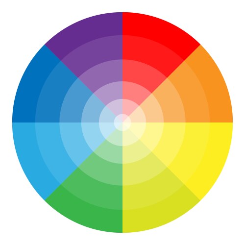 Color theory infographics Royalty Free Vector Image