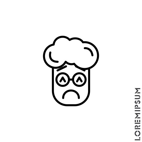 Sad and in a bad mood emoticon boy man icon Vector Image