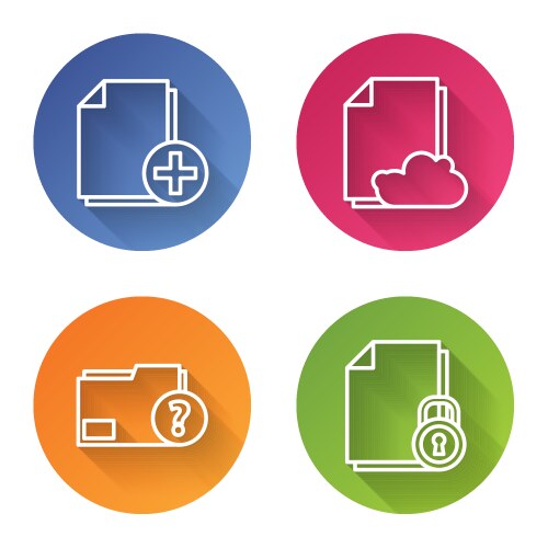 Set line add new file cloud storage text document vektorbild