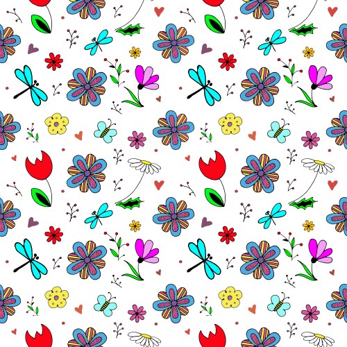 Spring pattern seamless backdrop simple vector image
