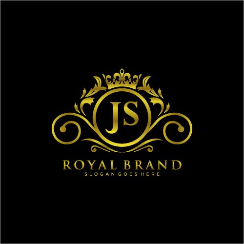 Js letter initial luxurious brand logo template vector image