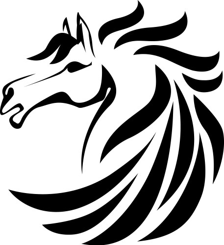 Silhouette of a horse head Vector Image