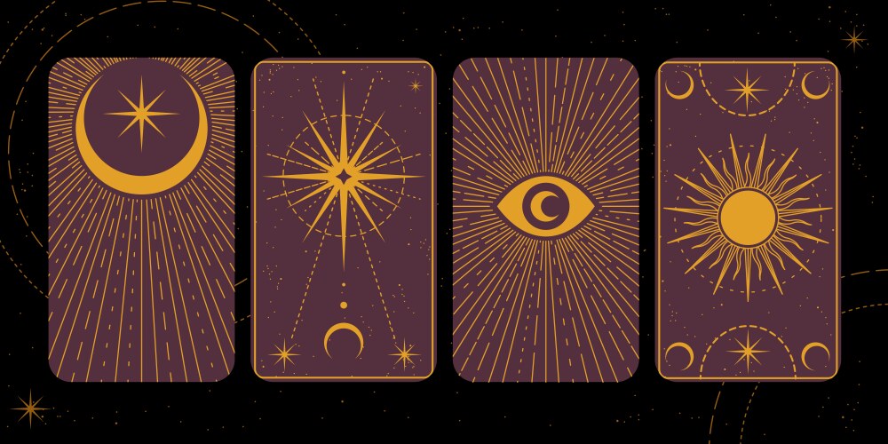Tarot card cover frame with celestial elements Vector Image