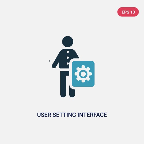 Two color user setting interface icon from vector image
