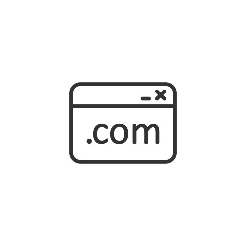 Website domain icon in flat style com internet vector image