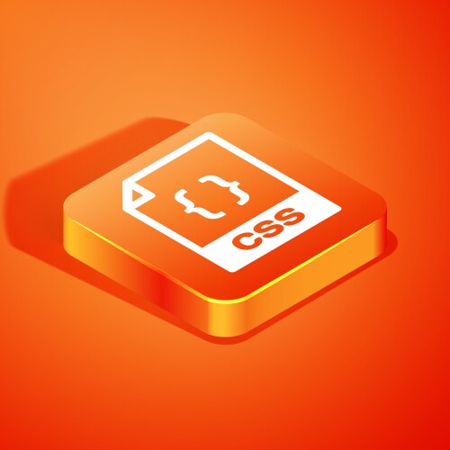 Isometric css file document download button vector image