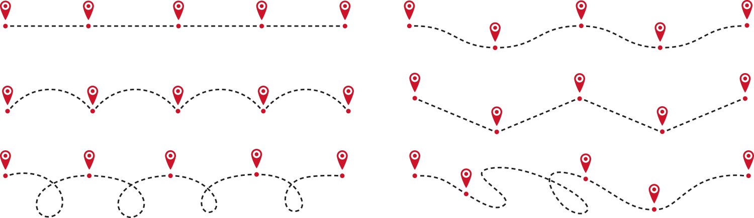 Roadmap path timeline dashed line way route vektorbild