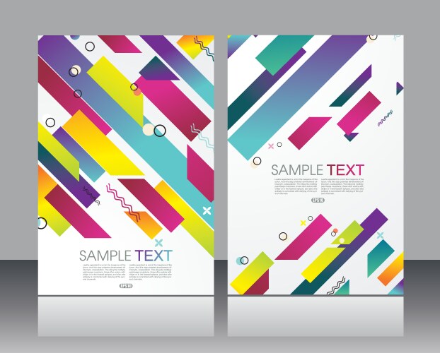 banners with lat geometric pattern vector image