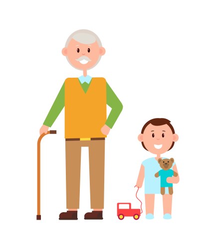 Grandfather and Grandson Vector Image