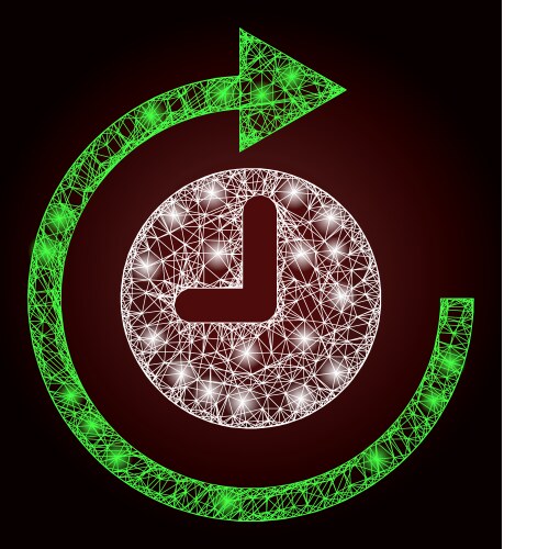 Glossy net mesh clockwise rotation with lightspots vector image