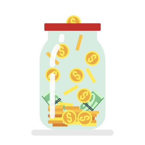 saving money glass jar flat vector image