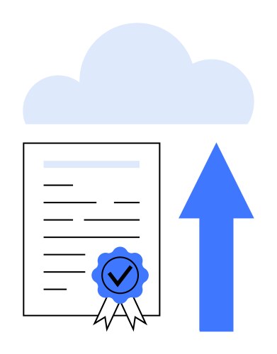 Digital document storage with cloud upload vektorbild