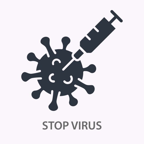 Coronavirus vaccine glyph icon on white background vector image